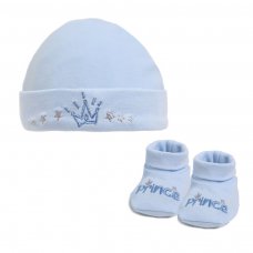 HB15-B: Blue Prince Hat & Bootee Set